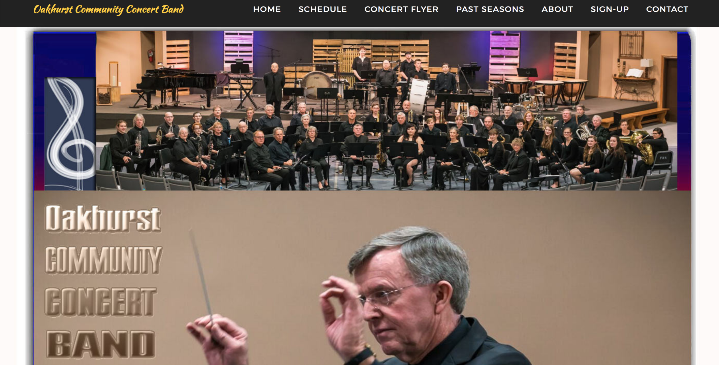 Picture of Oakhurst Community Band Website With Director Michael Corrigan