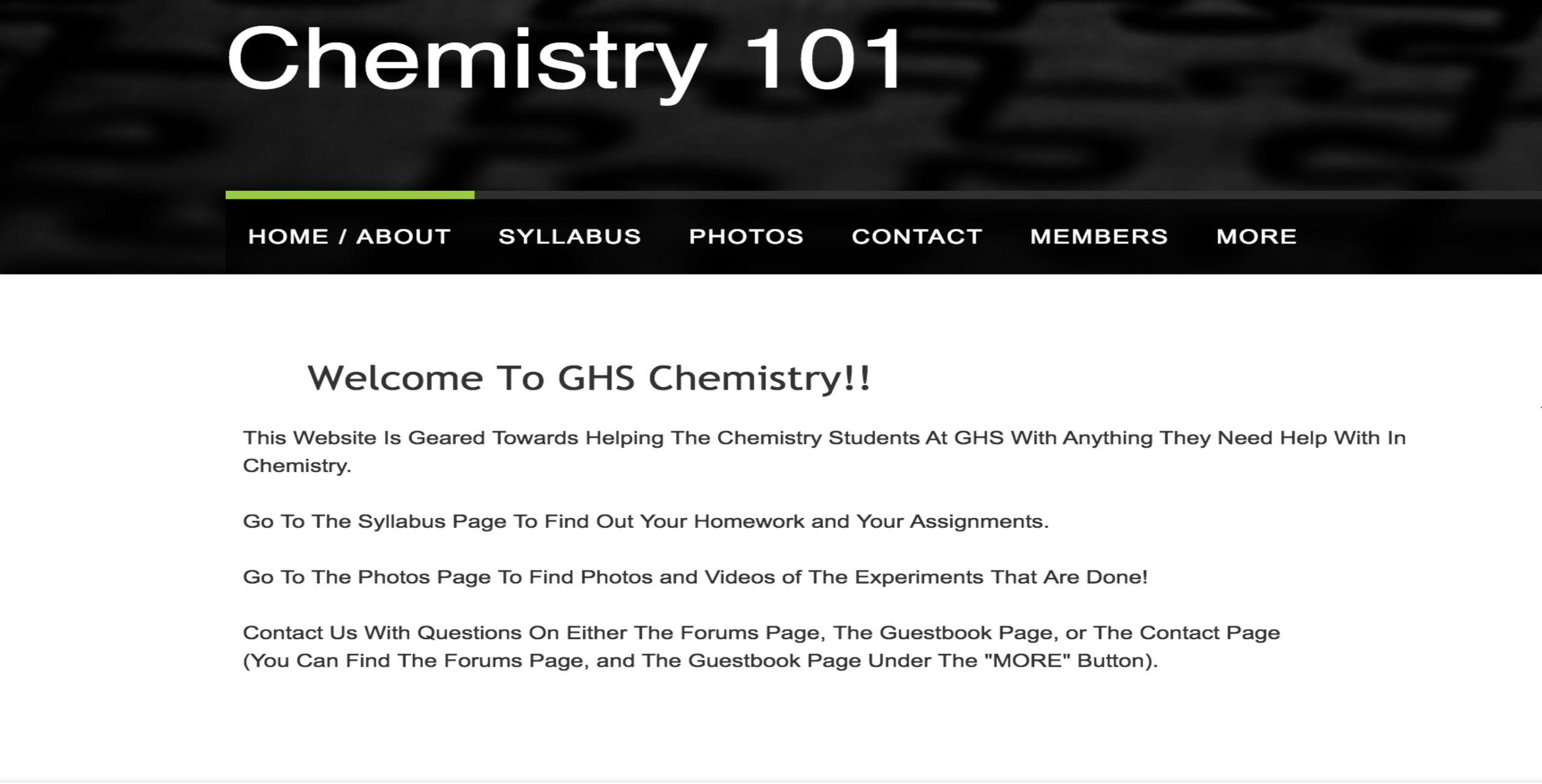 Glacier High School Chemistry Website